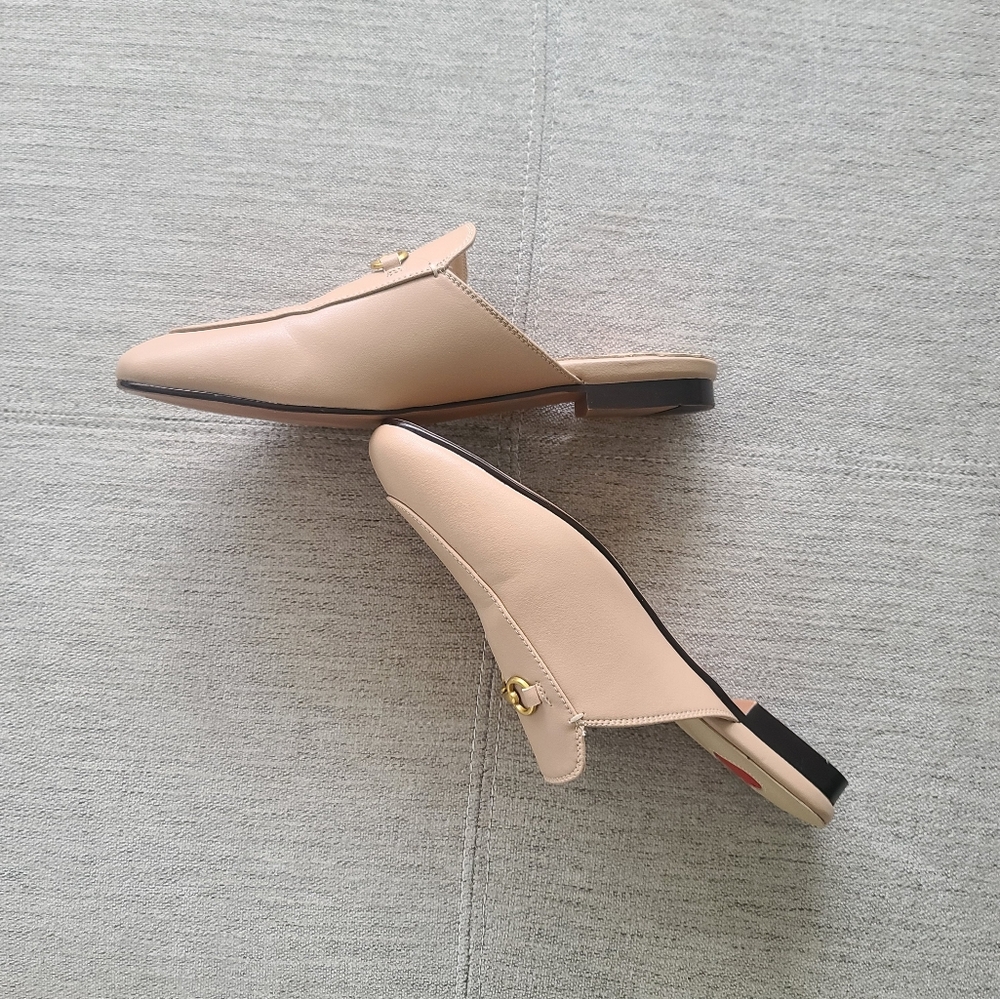 Designer Style Princetown Horsebit Leather Loafer Mules Camel, Sz 8.5 - Picture 6 of 11